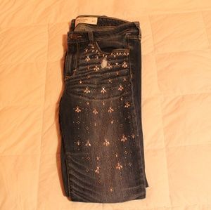 Abercrombie & Fitch tipped studded jeans